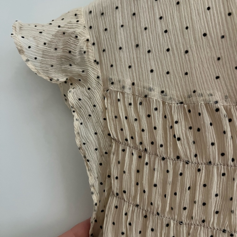 Sundance Cream Polka Dot Ruffle Blouse - Picture 3 of 5